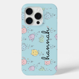 Funda Para iPhone 15 Pro Patrón de gato globo Cute minimalista para niños 