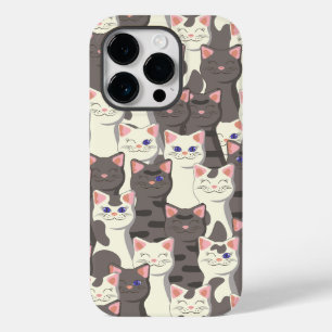 Funda Para iPhone 14 Pro De Case-Mate Patrón de gatos blancos y grises