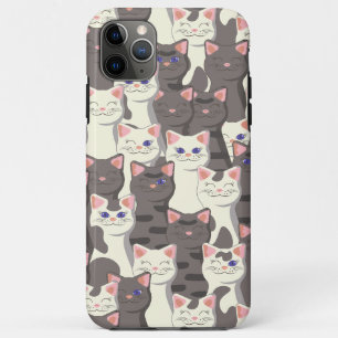 Funda Para iPhone 11 Pro Max Patrón de gatos blancos y grises