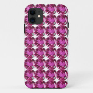 Funda Para iPhone 11 Patrón de gemas rosados