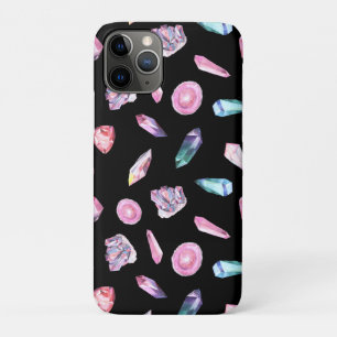 Funda Para iPhone 11 Pro Patrón de geodas y cristales en acuarela