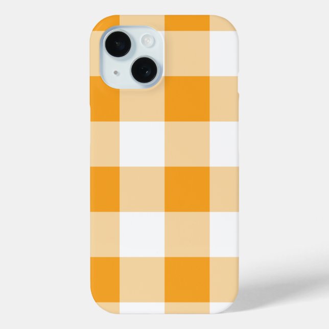 Funda De Case-Mate Para iPhone Patrón de Gingham amarillo (Reverso )