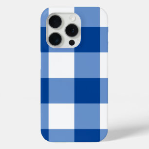 Funda Para iPhone 15 Pro Patrón de gingham azul