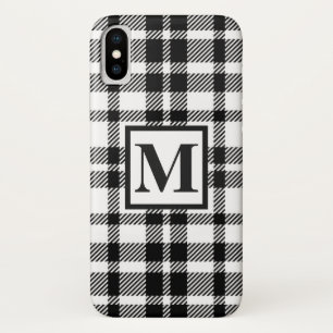 Funda Para iPhone X Patrón de Gingham blanco y negro