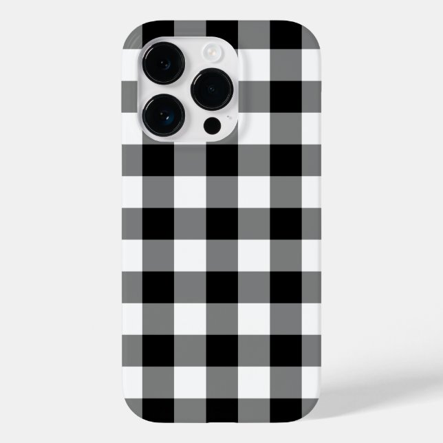 Funda De Case-Mate Para iPhone Patrón de Gingham blanco y negro (Reverso )