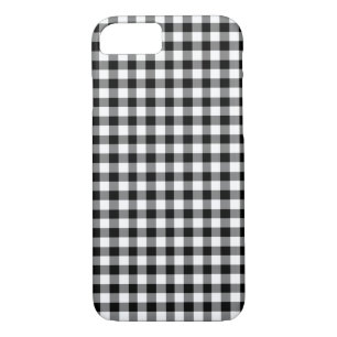 Funda Para iPhone 8/7 Patrón De Gingham Blanco Y Negro Clásico