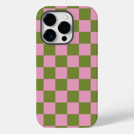 Funda Para iPhone 14 Pro De Case-Mate Patrón de Gingham de color verde rosa