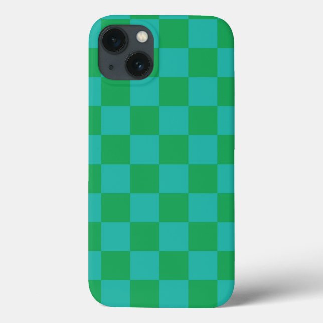 Funda De Case-Mate Para iPhone Patrón de Gingham de Green Blue Checkered (Reverso)