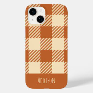 Funda Para iPhone 14 De Case-Mate Patrón de Gingham de Otoño Personalizado