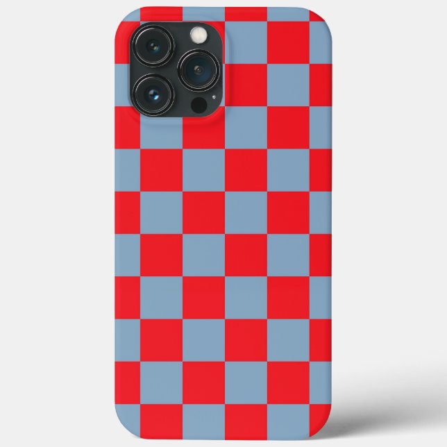 Funda De Case-Mate Para iPhone Patrón de Gingham de Red Blue Checkered (Reverso )