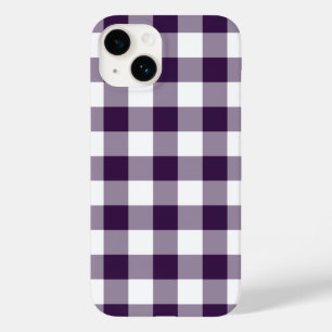 Funda Para iPhone 14 De Case-Mate Patrón de Gingham púrpura y blanca