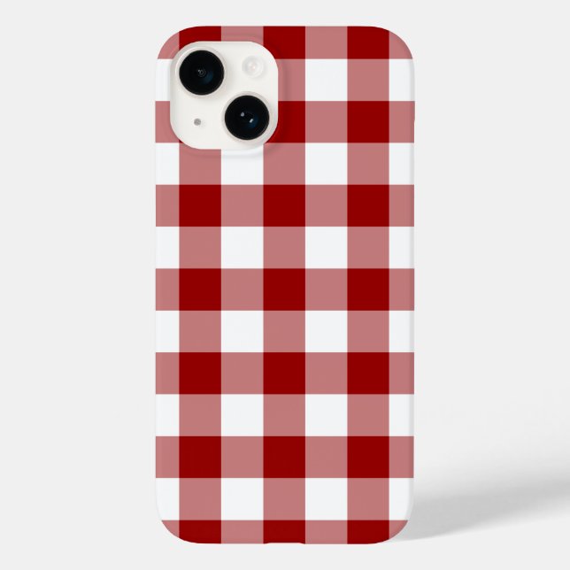 Funda De Case-Mate Para iPhone Patrón de Gingham rojo y blanco (Reverso )