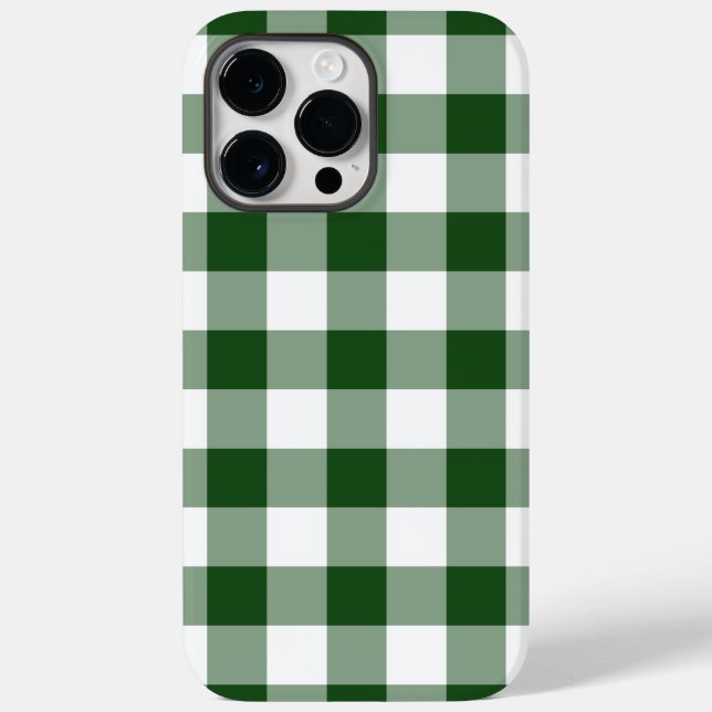 Funda De Case-Mate Para iPhone Patrón de Gingham verde y blanco (Reverso )