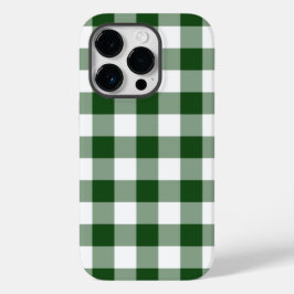 Funda Para iPhone 14 Pro De Case-Mate Patrón de Gingham verde y blanco atractivo