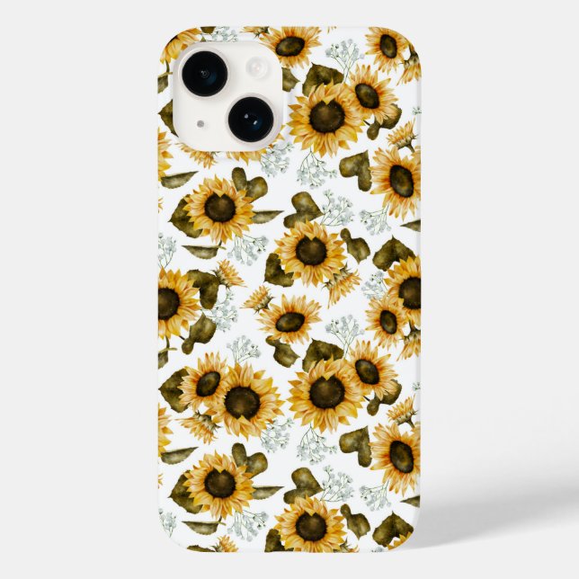 Funda De Case-Mate Para iPhone Patrón de girasol (Reverso )