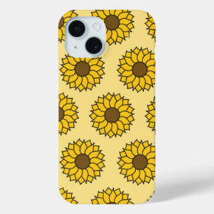 Funda Para iPhone 15 Patrón de girasol