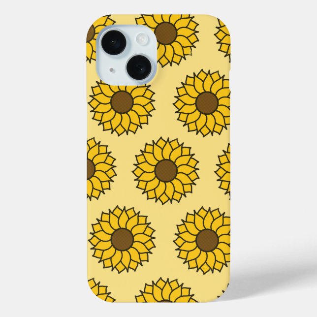 Funda De Case-Mate Para iPhone Patrón de girasol (Reverso )