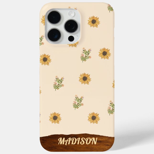 Funda De Case-Mate Para iPhone Patrón de girasol (Reverso )