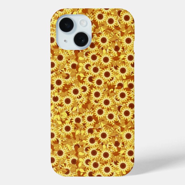 Funda De Case-Mate Para iPhone Patrón de girasol - dorado, amarillo y marrón (Reverso )
