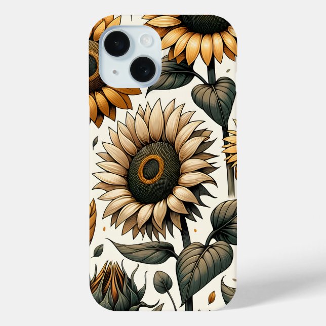 Funda De Case-Mate Para iPhone Patrón de girasol vibrante (Reverso )