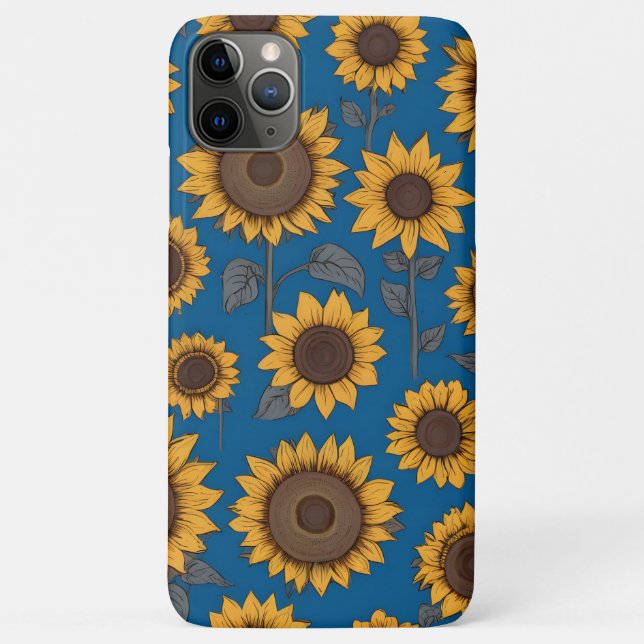 Funda De Case-Mate Para iPhone Patrón de girasoles bonitos (Reverso)