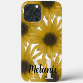 Funda Para iPhone 13 Pro Max Patrón de girasoles realistas Nombre