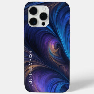 Funda Para iPhone 15 Pro Max Patrón De Giro Azul Colorido