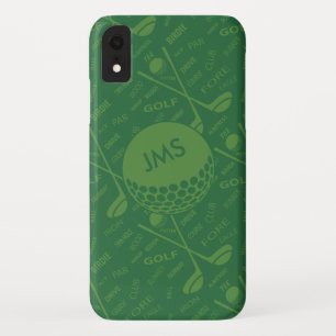 Funda Para iPhone XR Patrón de Golfer sutil monogramado