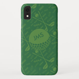 Funda Para iPhone XR Patrón de Golfer sutil monogramado
