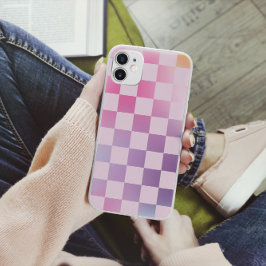 Funda Para iPhone 14 De Case-Mate Patrón de gradiente de cuadros retro púrpura