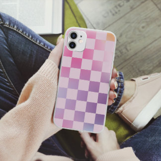 Funda Para iPhone 14 De Case-Mate Patrón de gradiente de cuadros retro púrpura