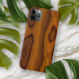 Funda Para iPhone 11 Pro Max Patrón de grano de madera de roble nogal marrón an