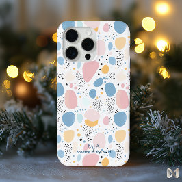 Funda Para iPhone 15 Pro Max Patrón de guijarros pastel abstracto suave