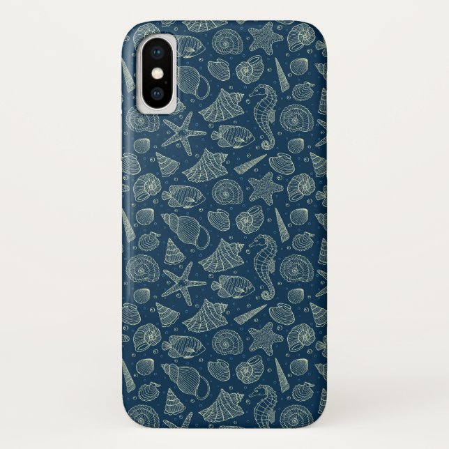 Funda De Case-Mate Para iPhone Patrón de habitantes oceánicos 2 (Reverso)