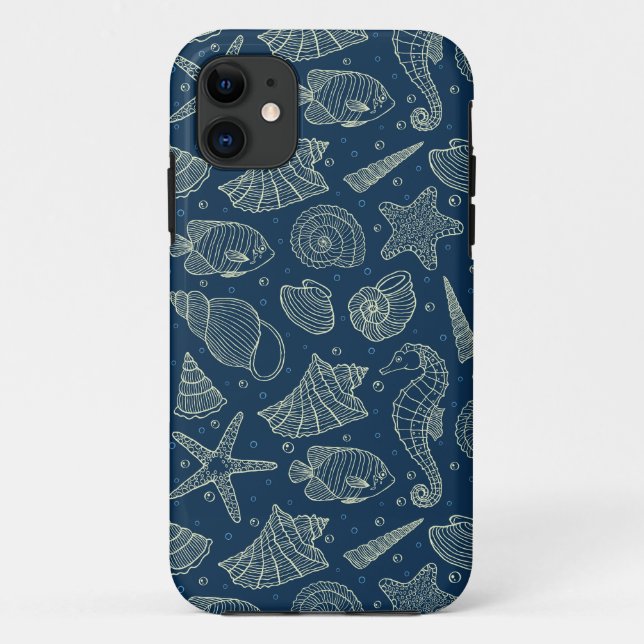 Funda De Case-Mate Para iPhone Patrón de habitantes oceánicos 2 (Reverso)