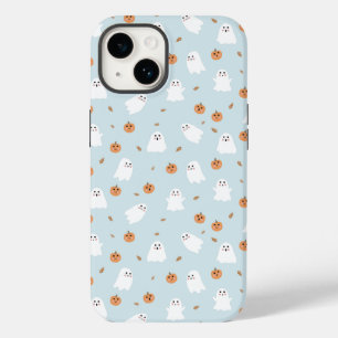 Funda Para iPhone 14 De Case-Mate Patrón de Halloween azul dulce fantasma y calabaza