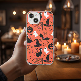 Funda Para iPhone 12 Patrón de Halloween de la calabaza de Naranja suav