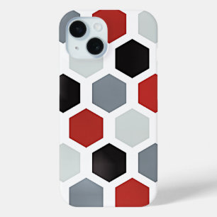 Funda Para iPhone 15 Patrón de hexágono de arte moderno