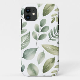 Funda Para iPhone 11 Patrón de hoja de acuarela