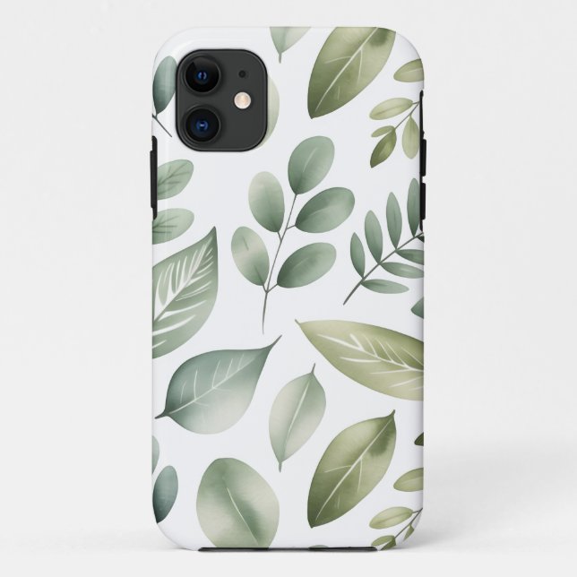Funda De Case-Mate Para iPhone Patrón de hoja de acuarela (Reverso)