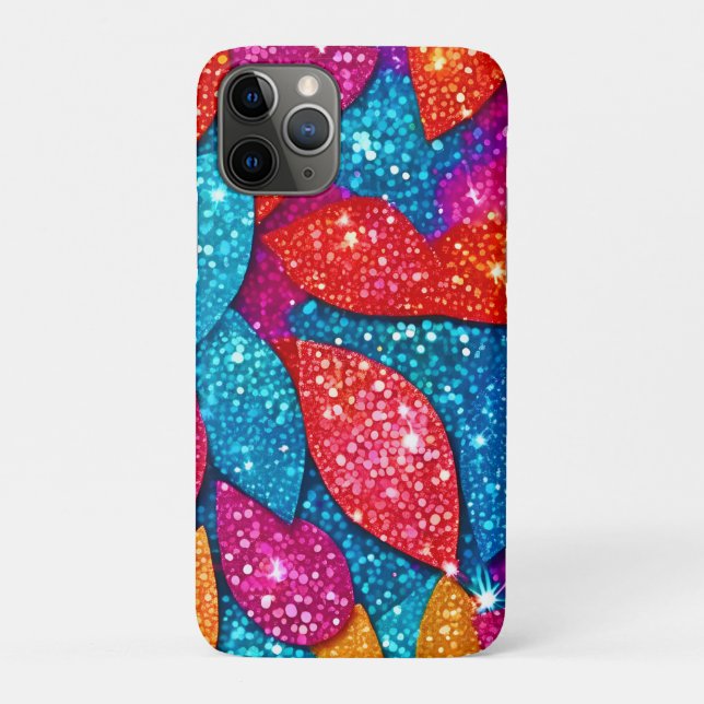 Funda De Case-Mate Para iPhone Patrón de hoja de Purpurina espumoso (Reverso)