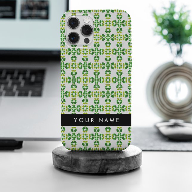 Funda De Case-Mate Para iPhone Patrón de Hoja, Hojas Verdes, Tu Nombre (Subido por el creador)