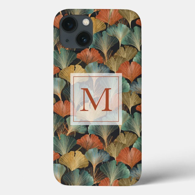 Funda De Case-Mate Para iPhone Patrón de hoja personalizado inicial (Reverso)