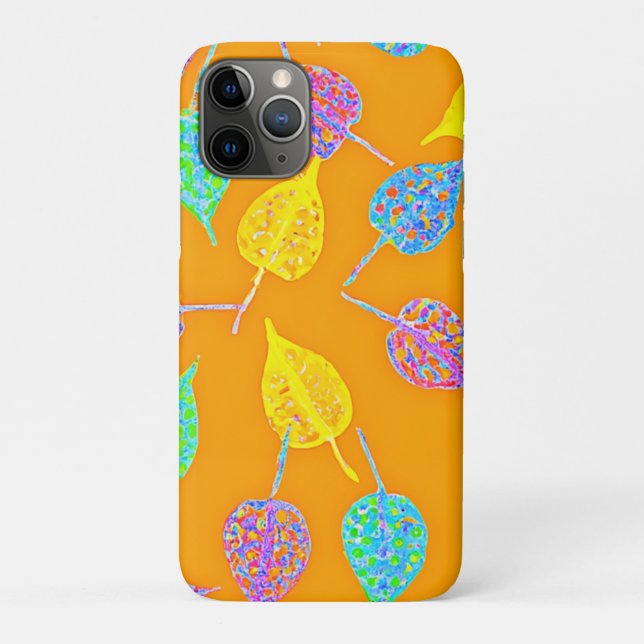 Funda De Case-Mate Para iPhone Patrón de hoja retro (Reverso)