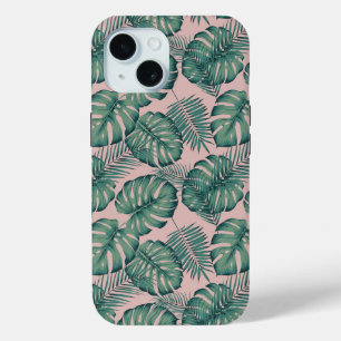 Funda Para iPhone 15 Patrón de hoja tropical