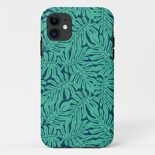 Funda De Case-Mate Para iPhone Patrón de hoja tropical de monstera (Reverso)
