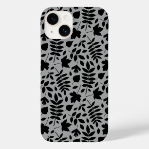 Funda Para iPhone 14 De Case-Mate Patrón de hojas caídas negro sobre gris