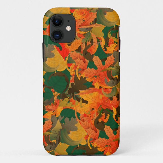 Funda De Case-Mate Para iPhone Patrón de Hojas Caídas para Otoño (Reverso)