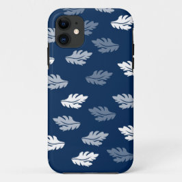 Funda Para iPhone 11 Patrón de hojas de antigüedades azules de la marin