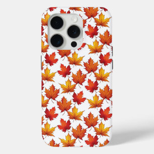 Funda Para iPhone 15 Pro Patrón de hojas de arce rojas. Patrón de caída